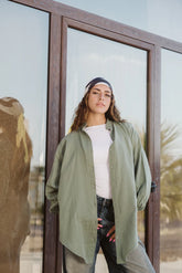Crinky chemise in olive